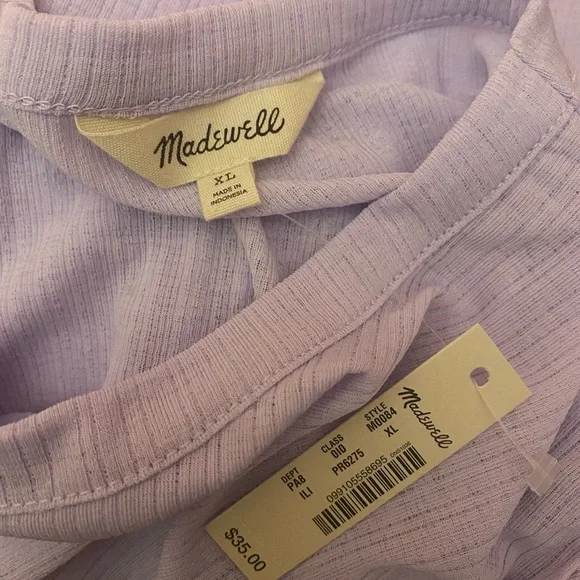 Madewell XL Lavender Scalloped Shirt - Picture 5 of 6